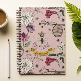 Beste Mama je Queen Bee and Crown Pink Notebook Notizbuch
