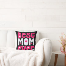 Beste Mama je Quirky Herz Pink White Black