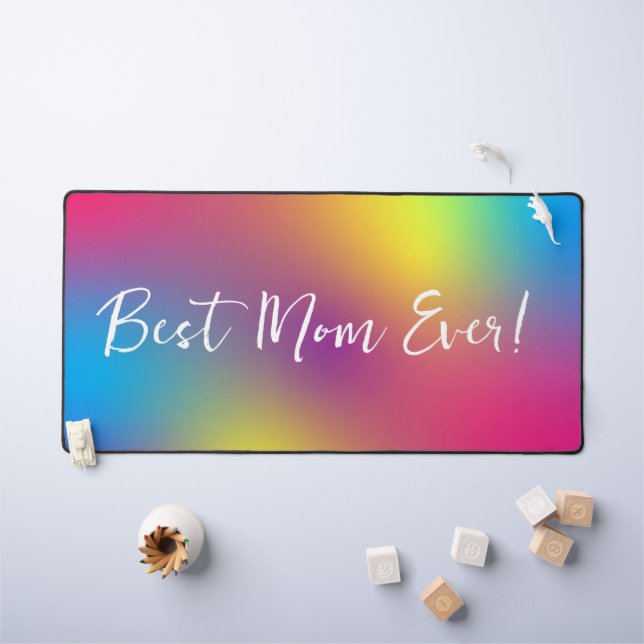 Beste Mama je Rainbow Gradient Desk Mat Schreibtischunterlage (Kindertisch)