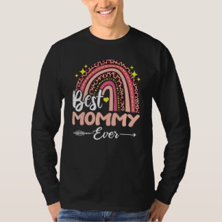 Beste Mama je Regenbogen Leopard Karierter Muttert T-Shirt