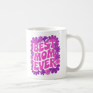 "Beste Mama je Retro-Blumendesign" Kaffeetasse