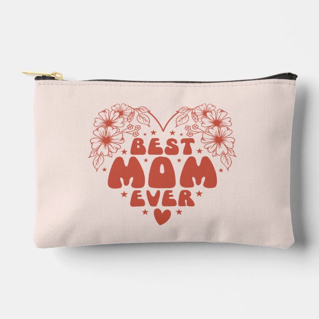 Beste Mama je Retro Blumenmüttertag Zubehörtasche (Vorderseite)