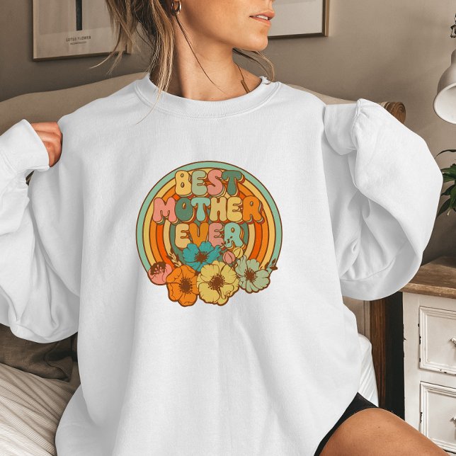 Beste Mama je | Retro Floral Comfy Sweatshirt (Von Creator hochgeladen)