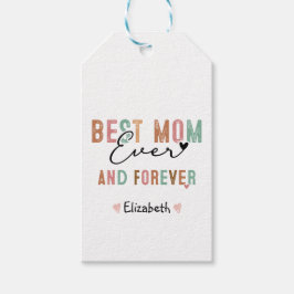 Beste Mama je Retro Script Groovy Mutter Tag Geschenkanhänger