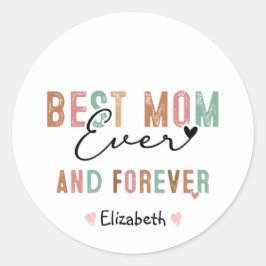 Beste Mama je Retro Script Groovy Mutter Tag Runder Aufkleber
