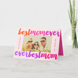 Beste Mama je rosa Fett Pinselschrift Modernes Fot Karte