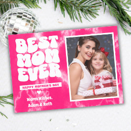 Beste Mama je Rosa Gefärbte Krawatte Foto Mutterta Karte