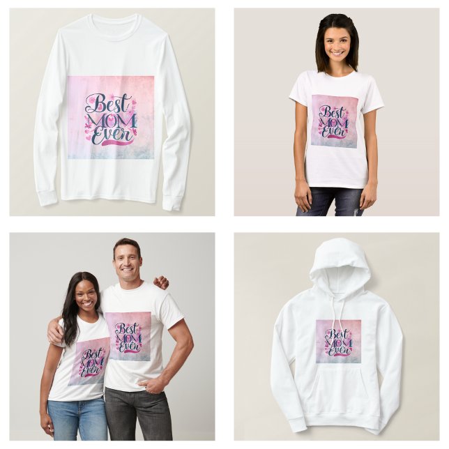 Beste Mama je rosa Herzschmetterlinge T-Shirt (Best Mom Ever Pink Hearts Butterflies and Floral T-Shirt)