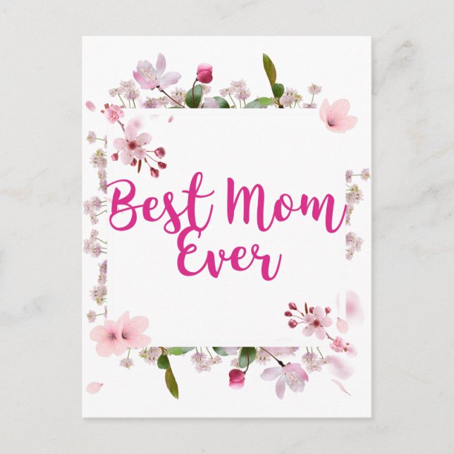Beste Mama je rosa Muttertag Postkarte (Vorderseite)