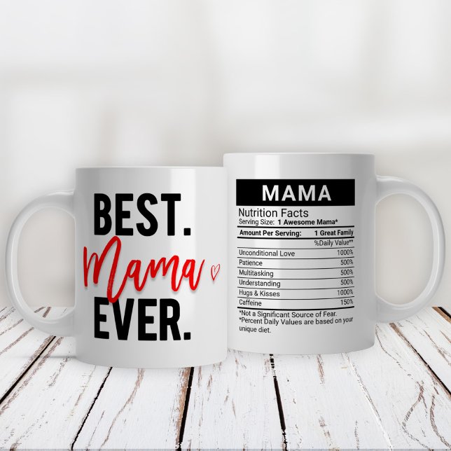 Beste Mama-je-Rot- + Ernährungsdaten, Jumbo-Tasse (Von Creator hochgeladen)