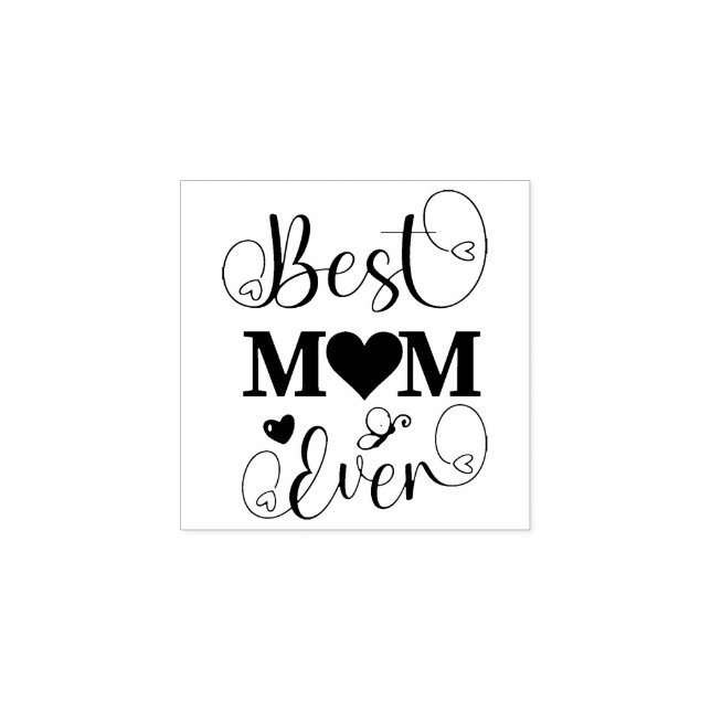 Beste Mama je Rubber-Briefmarke Gummistempel (Prägung)