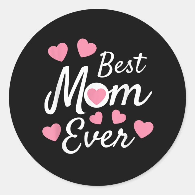 Beste Mama je Runder Aufkleber (Vorderseite)