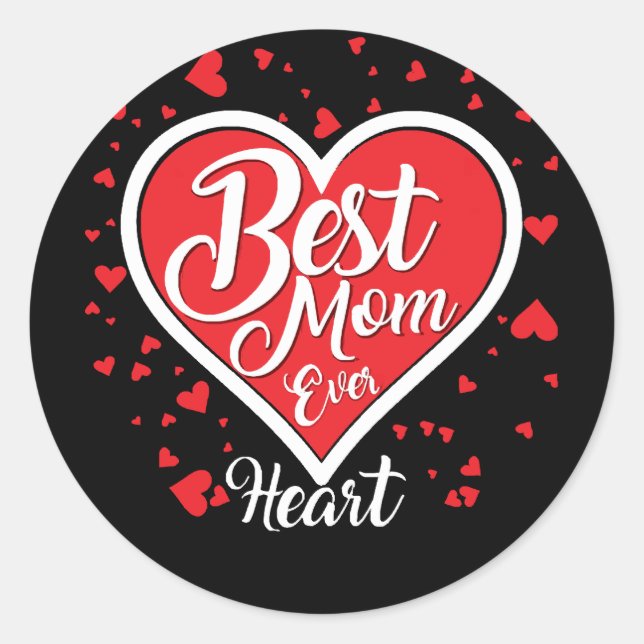 Beste Mama je Runder Aufkleber (Vorderseite)