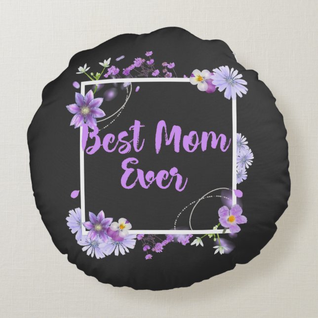 Beste Mama je Rundes Kissen (Rückseite)