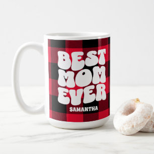 Beste Mama je Rustikal Red Buffalo Karierte Weihna Kaffeetasse