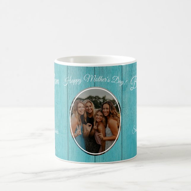Beste Mama je Rustikales Aquamarines blaues Sonnen Kaffeetasse (Mittel)