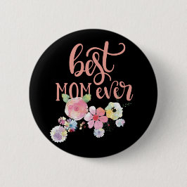 Beste Mama je. Schaltfläche Wasserfarben-Blume Button