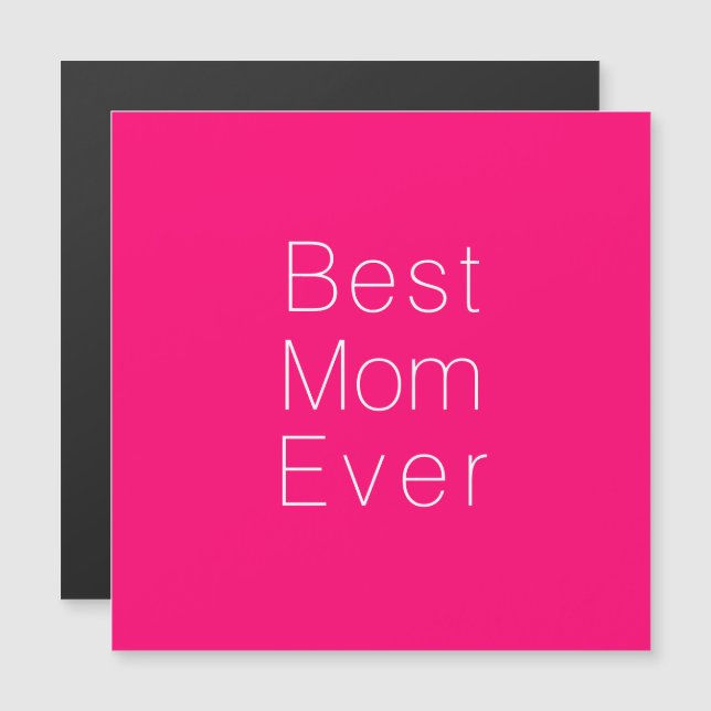 Beste Mama je scharf rosa minimalistische Magnetka Magnetkarte (Vorne/Hinten)