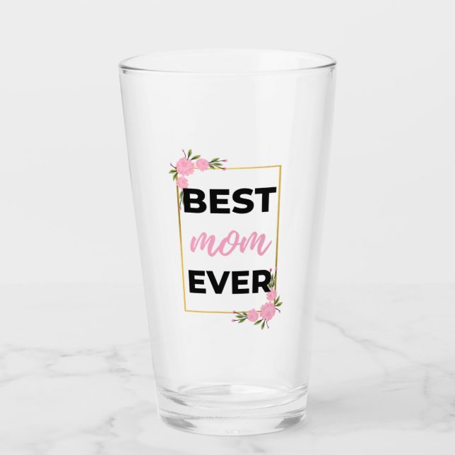 Beste Mama je schwarz Glas (Vorderseite)