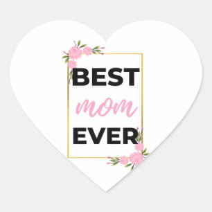 Beste Mama je schwarz Herz-Aufkleber