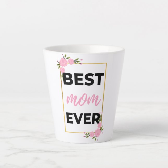 Beste Mama je schwarz Milchtasse (Vorderseite)