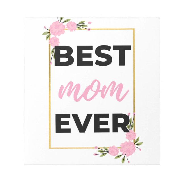 Beste Mama je schwarz Notizblock (Vorderseite)