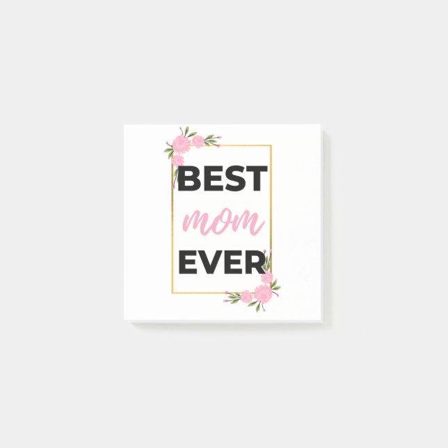 Beste Mama je schwarz Post-it Klebezettel (Vorderseite)