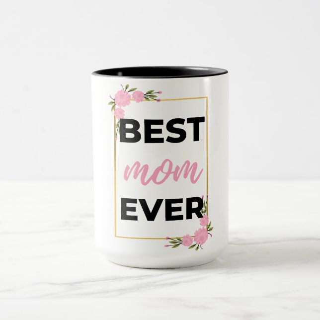 Beste Mama je schwarz Tasse (Zentrum)