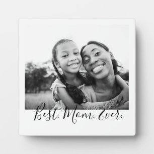 Beste Mama je Schwarz und Weiß-Script-Foto  Fotoplatte