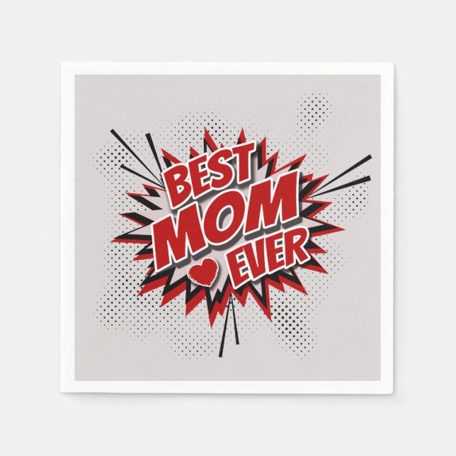 Beste Mama je Serviette (Vorderseite)