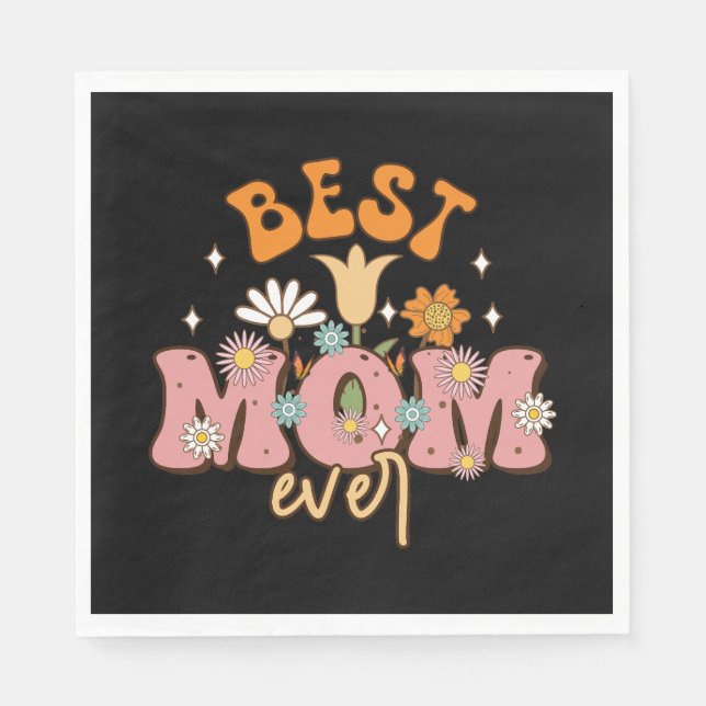 Beste Mama je Serviette (Vorderseite)