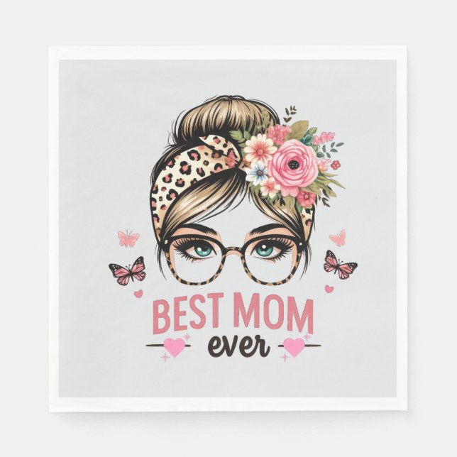 Beste Mama je Serviette (Vorderseite)