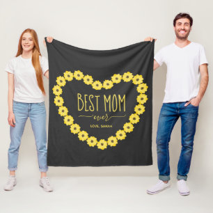 Beste Mama je Sonnenblumen Personalisierter Name Fleecedecke