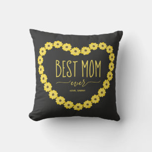 Beste Mama je Sonnenblumen Personalisierter Name Kissen