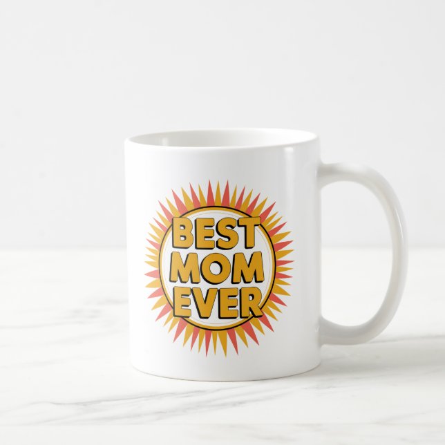 "Beste Mama je Sunburst Design - Perfektes Geschen Kaffeetasse (Rechts)