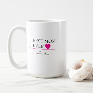 Beste Mama je Tasse mit rosa Herz - bestätigt durc