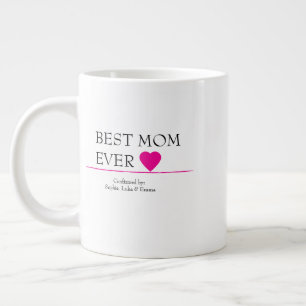 Beste Mama je Tasse mit rosa Herz - bestätigt durc