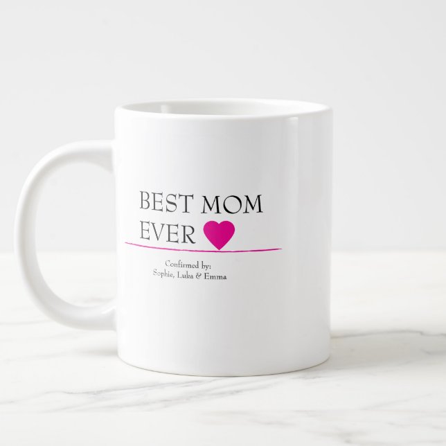 Beste Mama je Tasse mit rosa Herz - bestätigt durc (Links)