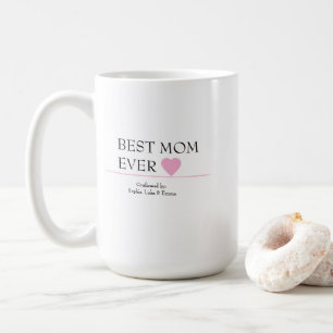 Beste Mama je Tasse mit rosa Herz - bestätigt durc