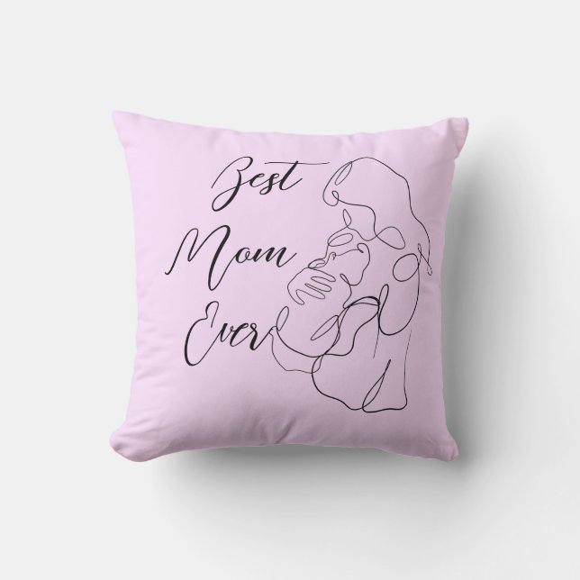 Beste Mama je trendy 1 Line Mutterschafts-Baby Kissen (Vorderseite)
