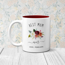Beste Mama je | Trendy Burgundy Boho Floral