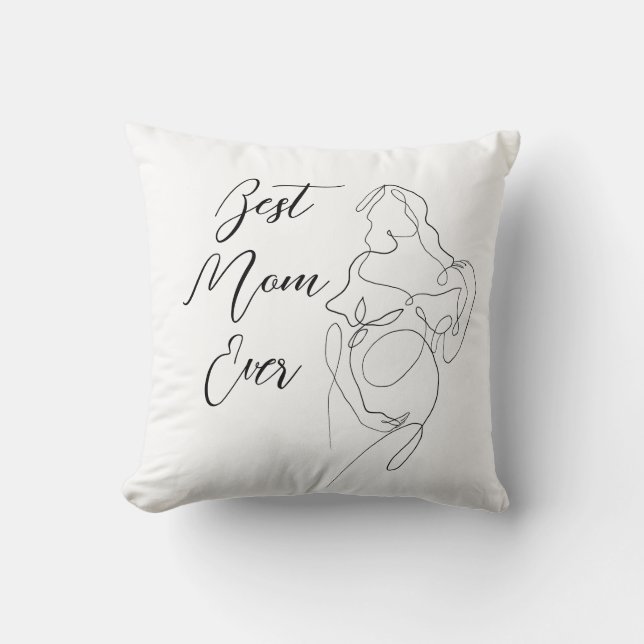 Beste Mama je trendy One Line Pregnancy Classic Kissen (Vorderseite)