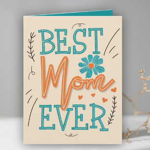 Beste Mama je Typografie Blumenmüttertag Karte