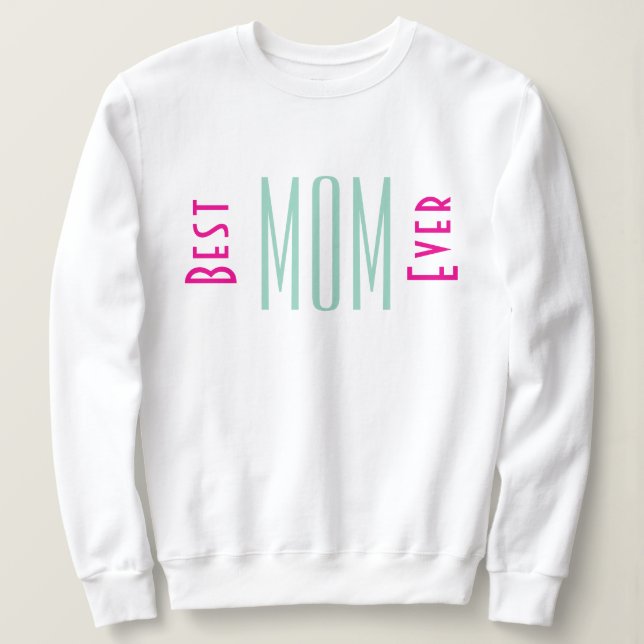 Beste Mama je Typografie Frauen Sweatshirt (Design vorne)