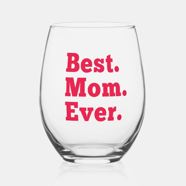 Beste Mama je Weinglas Ohne Stiel (Vorderseite)