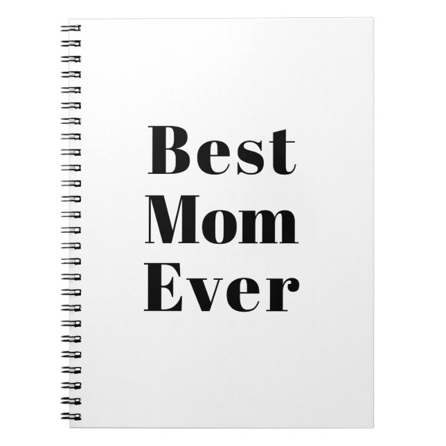 Beste Mama je weiß schwarze moderne Typografie Notizblock (Vorderseite)