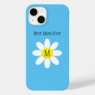 Beste Mama je White Daisy Sky Blue Single Initial Case-Mate iPhone 14 Hülle