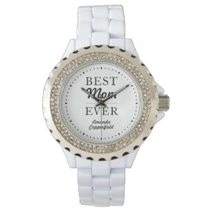 Beste Mama je White Silver Individuelle Name Armbanduhr