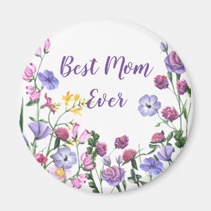 Beste Mama je Zitat Sommergarten Blume Magnet