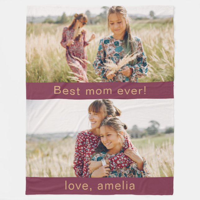 Beste Mama je zwei Foto Fleecedecke (Vorderseite)